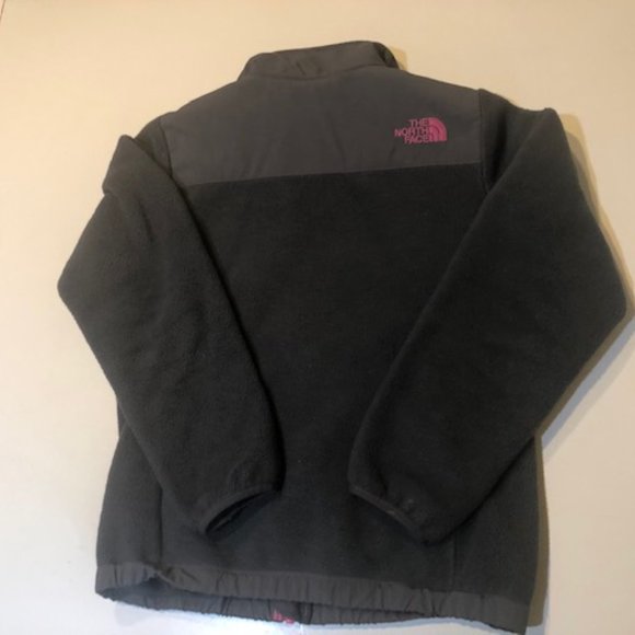 DARK GREY FLEECE NORTH FACE DENALI JACKET Girls M - Picture 2 of 2